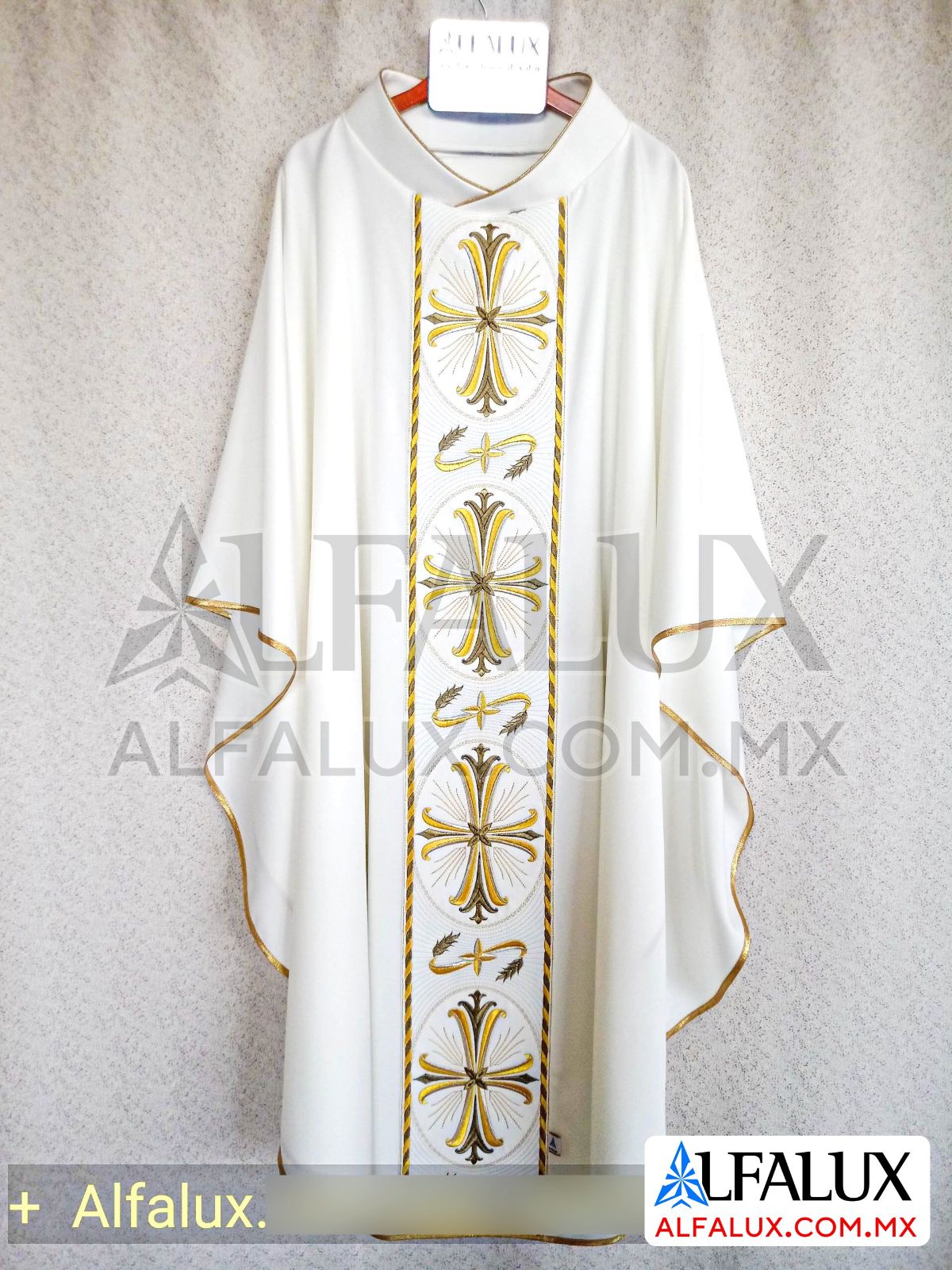 09 SAN ANTONIO Casulla Alfalux  Blanco Central BRONCE